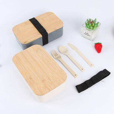 Wheat strew bento Lunch box with Tableware set